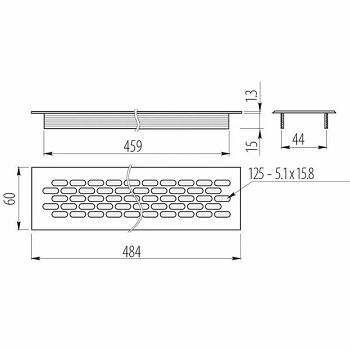 REŠETKA VENTILACIJSKA 60*480 ALU.