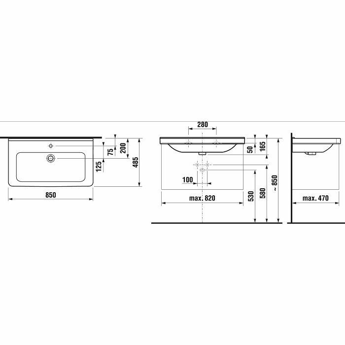 JIKA UMIVAONIK CUBITO 85X48,5 CM 81042.6