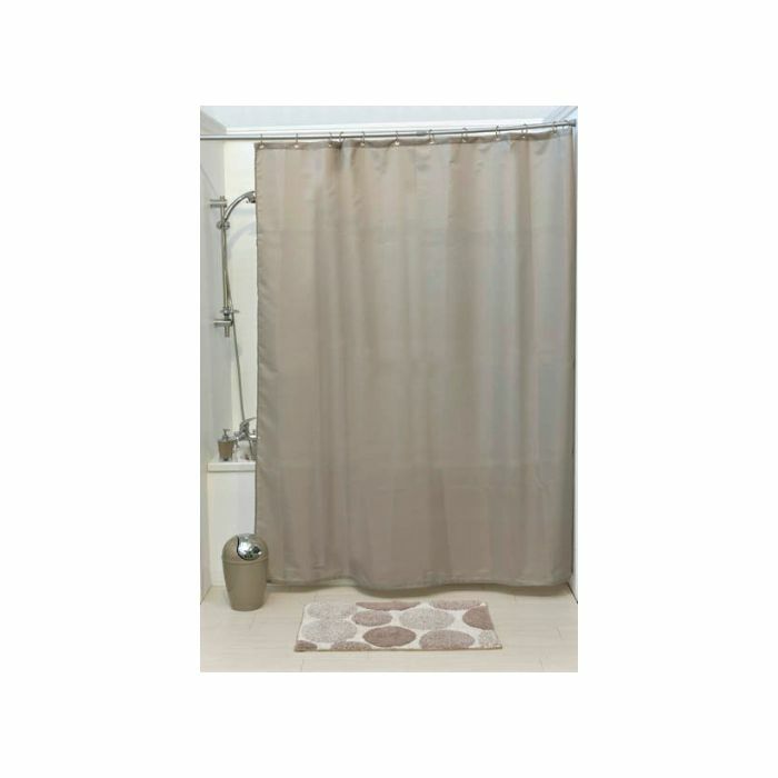 TEND.1204165 TUŠ ZAVJESA 180x200+KUKICE SIVO SMEĐA