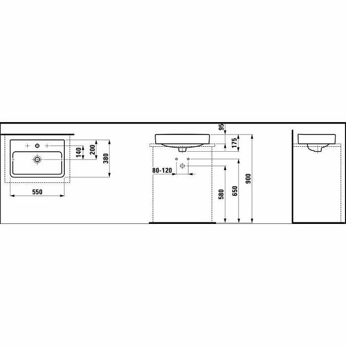 LAUFEN UMIVAONIK PRO 55x38 cm ZDJELA 1295.2.104