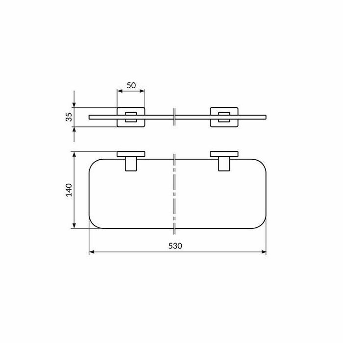QUADRO JQ904 STAKLENA POLICA - ETAŽER