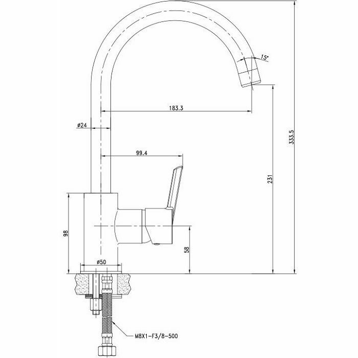 SLAVINA KUHINJSKA VOXORT GLEM N12026 3 CIJEVI