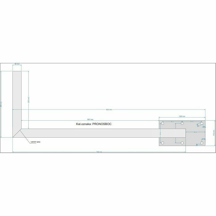 NOSAČ PRODUŽENI ZA BOČNU MONTAŽU 700X250