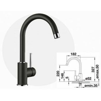 SLAVINA KUHINJSKA BLANCO MIDA SILGRANIT-LOOK CRNA VT