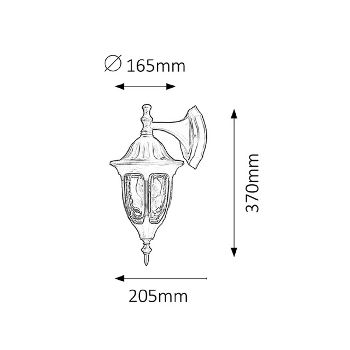 RABALUX 8341 MILANO VANJSKA ZIDNA SVJ. CRNA E27 60W IP43