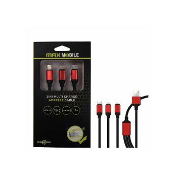 KABEL MAXMOBILE 3U1 USB/C/MIKRO/I PHONE 1,2M