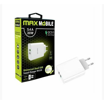 PUNJAČ KUĆNI MAXMOBILE QC3,0 DUAL TR-255 5.4A30W