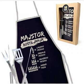 SET ZA ROŠTILJ INOX PRIBOR 3 DJ I PREGAČA 