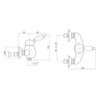 SLAVINA KIRKE ZA TUŠ KADU, BRONZE, BIJELA RUČICA