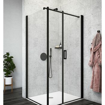 TUŠ VRATA MARS D 89, CRNA MAT/PROZ. PM