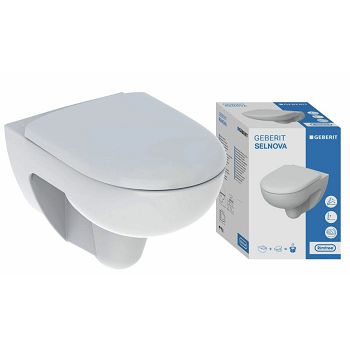 GEBERIT CER SELNOVA - SET WC VISEĆI OVALNI SA SC SJEDALOM RIMFREE 501.751.00.1