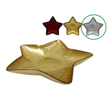 TANJUR STAKLENI ZVIJEZDA  srebreni 15,5 CM #