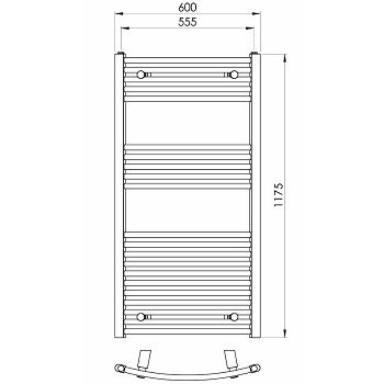 RADIJATOR KUPAONSKI TERMABAD R02, 117,5x60 BIJELI  G374599