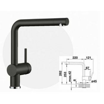 SLAVINA KUHINJSKA BLANCO LINUS SILGRANIT-LOOK CRNA VT