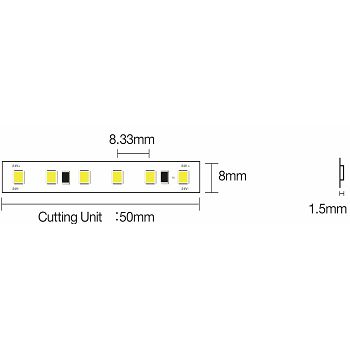 LED 24V 9,6W/m 3000K IP55 (pak 5m)