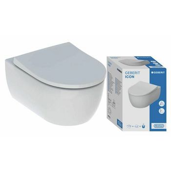 GEBERIT CER G&G ICON SET WC VISEĆI OVALNI SA SC SJEDALOM RIMFREE, KOMPAKT 49CM