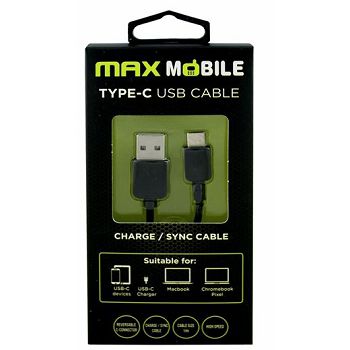 KABEL MAXMOBILE USB 2,0 TYP  1M CRNI