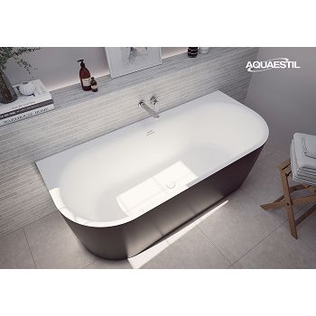 KADA METAURO FREE WALL 160x75 bijela mat/crna mat