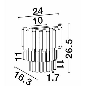 NL9824082 ZIDNA SVJETILJKA MAGNOLIA 2×E14/5W/230V GOLD KRISTAL