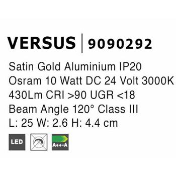 NL9090292 VERSUS TRAČNA SVJETILJKA LED/10W/3000K/430lm/120°/24V MESING
