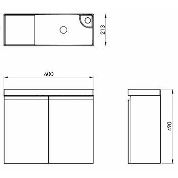 KUP.ELEM.CONCEPTO VISEĆI SLIM 60 CM, BIJELA V452237