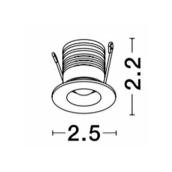 NL9080201 TINY UGRADBENA SVJETILJKA LED/1W/3000K/70lm/16°/350mA IP44 BIJELA