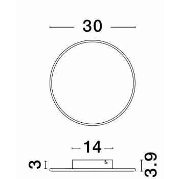 NL9248158 NEVO ZIDNA/STROPNA SVJETILJKA 20,5W/1450lm/3000K/230V CRNA