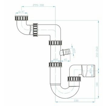SIFON ZA SUDOPER ČUVAR PROSTORA+PRIKLJUČAK 6/4-40mm