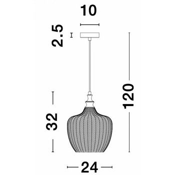NL9191243 VISILICA LONI 1xE27/12W TAMNO PLAVO STAKLO