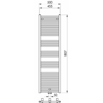 KUP.RADIJATOR TERMABAD R01 BLACK, 1807x500 mm, 830 W, SREDNJI PRIKLJUČAK G626491