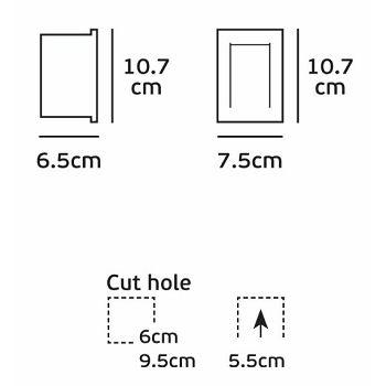 VK/02110/G/W UGRADBENA SVJETILJKA/G/W 3,6W/3000K/90lm/100-240V SIVA