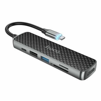 USB HUB KONVERTER HOCO USB3,0/2,0/SD/TF/PD