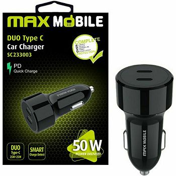PUNJAČ ZA MOBITEL AUTO SC-233003 50W DUO