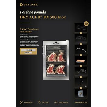 HLADNJAK ZA DOZRIJEVANJE MESA DRY AGER DX 500 Premium S Bundle INOX