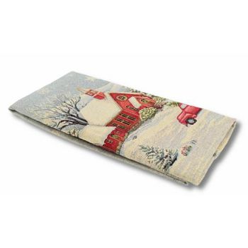 NADSTOLJAK BOŽIĆNI JOY  45 x140 GOLD KAMION S JELKOM