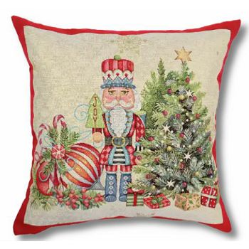 JASTUČNICA BOŽIĆNA KISS 45 x 45  GOLD ORAŠAR I JELKA