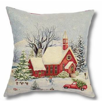 JASTUČNICA BOŽIĆNA KISS  45 x 45 GOLD KAMION S JELKOM