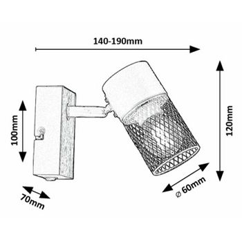RABALUX 71151 REFLEKTOR METTA E14/1x40W METAL/DRVO