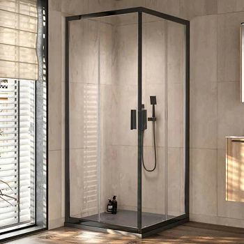 TUŠ KABINA VENUS TKK Q90X90 B/1, CRNI PROFIL/PROZ.STAKLO