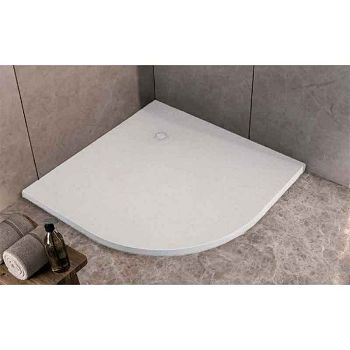 TUŠ KADA HOPP R90x90 BIJELA, LIJEVANI MRAMOR, POLUKR.