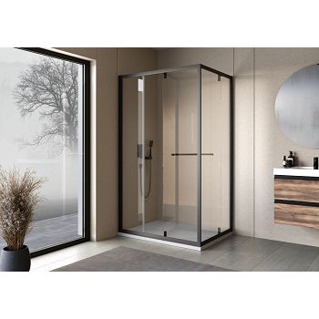 TUŠ KABINA STELLAR UNI DW 120x80, B/1, CRNI PROFIL/PROZ.STAKLO