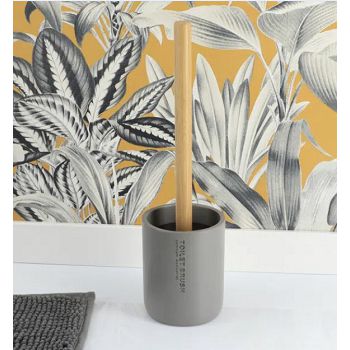 TEND.66101260 WC ČETKA VERONA POLIRESIN/BAMBUS, SIVA