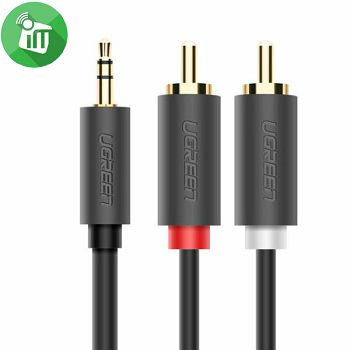 KABEL UGREEN 3,5MM (M) NA 2*RCA (M) 5M