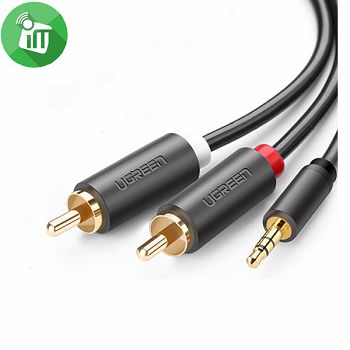 KABEL UGREEN 3,5MM (M) NA 2*RCA (M) 5M
