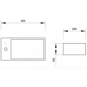 UMIVAONIK MINOTTI NADGRADNI 405x205x105 S OTVOROM ZA SLAV. DESNI 7014D