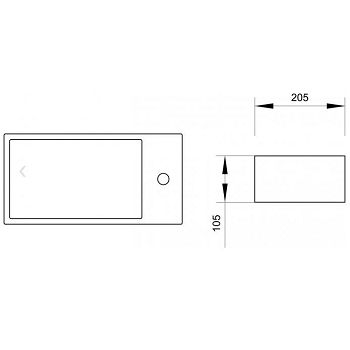 UMIVAONIK MINOTTI NADGRADNI 405x205x105 S OTVOROM ZA SLAV. LIJEVI 7014L