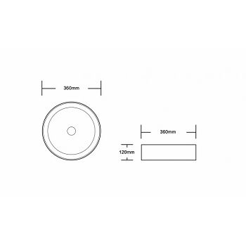 UMIVAONIK NADGRADNI MINOTTI 360x360x120 BIJELI 7038