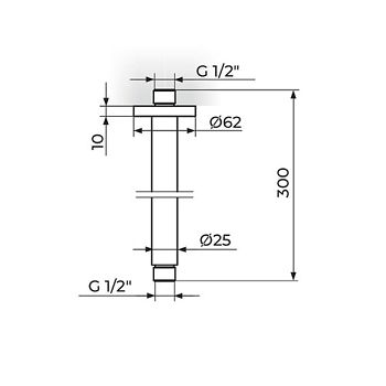 S2 GOLD KONZOLA STROPNOG TUŠA 300mm PTRKUZ13G