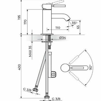 MJEŠALICA ZA UMIVAONIK GUN METAL SIVA JG30101