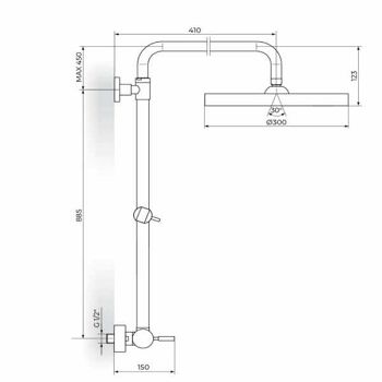 MJEŠALICA USPONSKI TUŠ, RUČICA GUN METAL SIVA JG37251